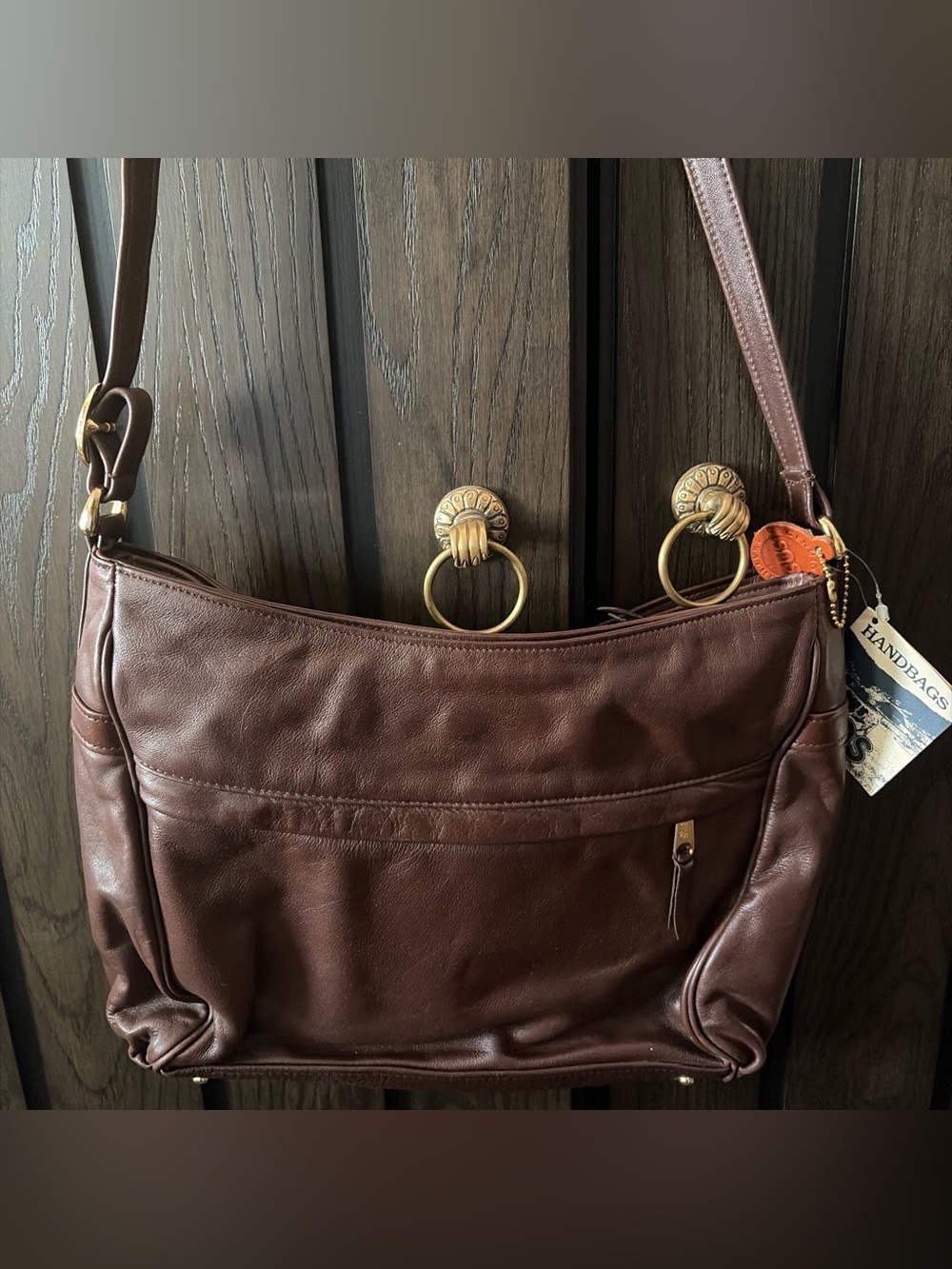 SAS Chocolate Brown Leather Crossbody Bag
